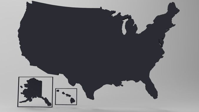 3d USA Map Model Free Free low-poly 3D model