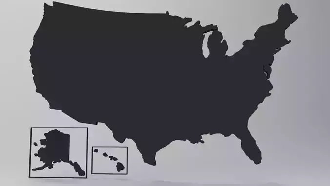 3d USA Map Model Free Free low-poly 3D model