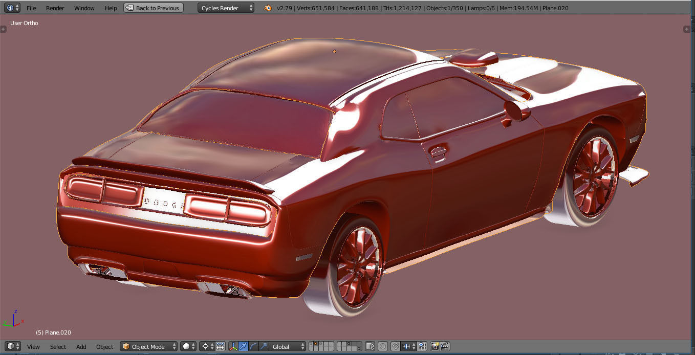 dodge challenger 2015 sport 3D model_6