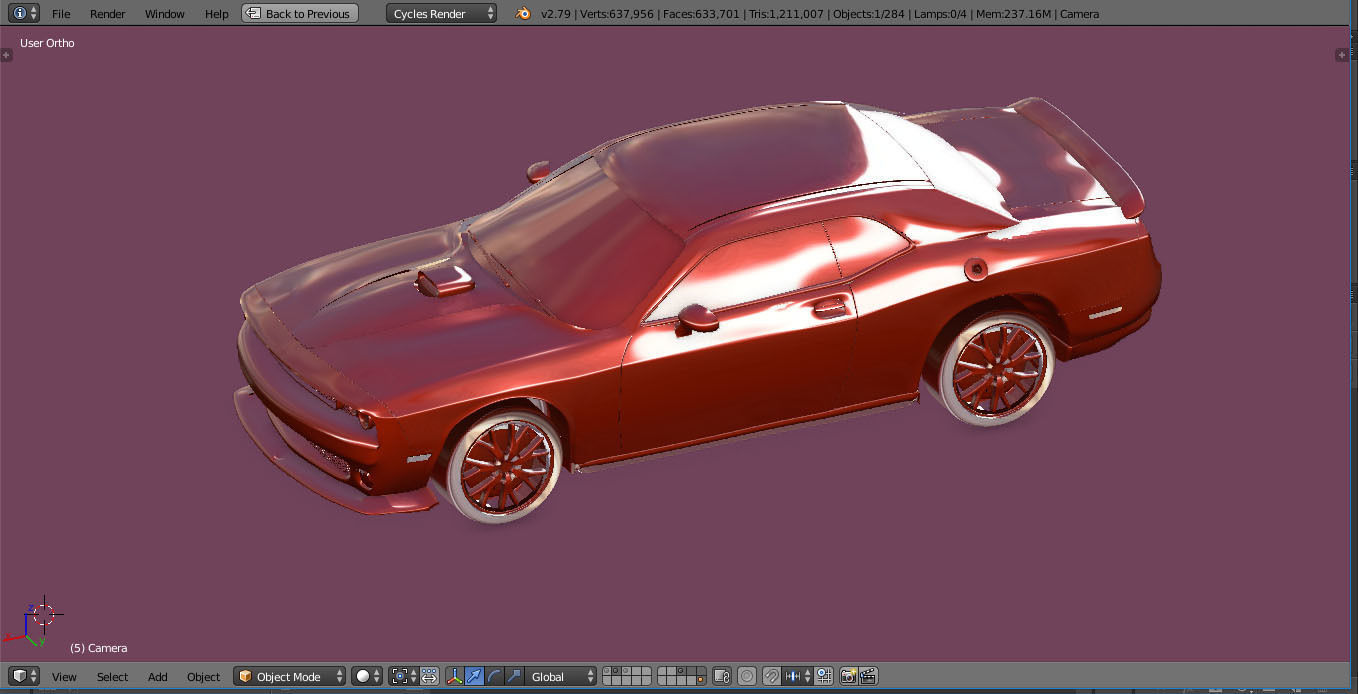 dodge challenger 2015 sport 3D model_4