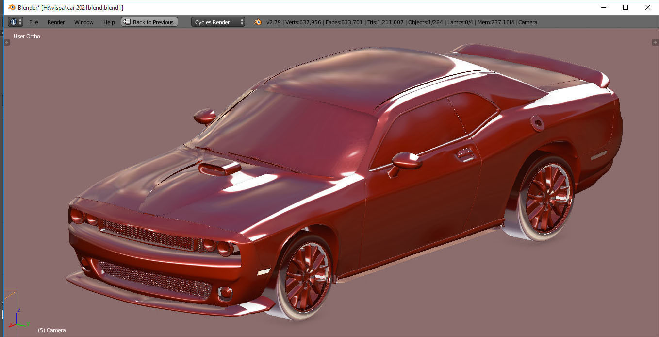 dodge challenger 2015 sport 3D model_5
