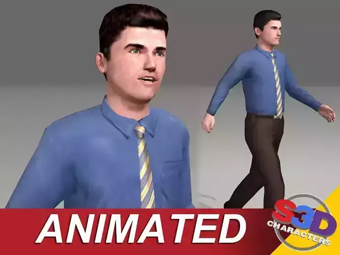 Businessman Nathan Low-poly 3D model