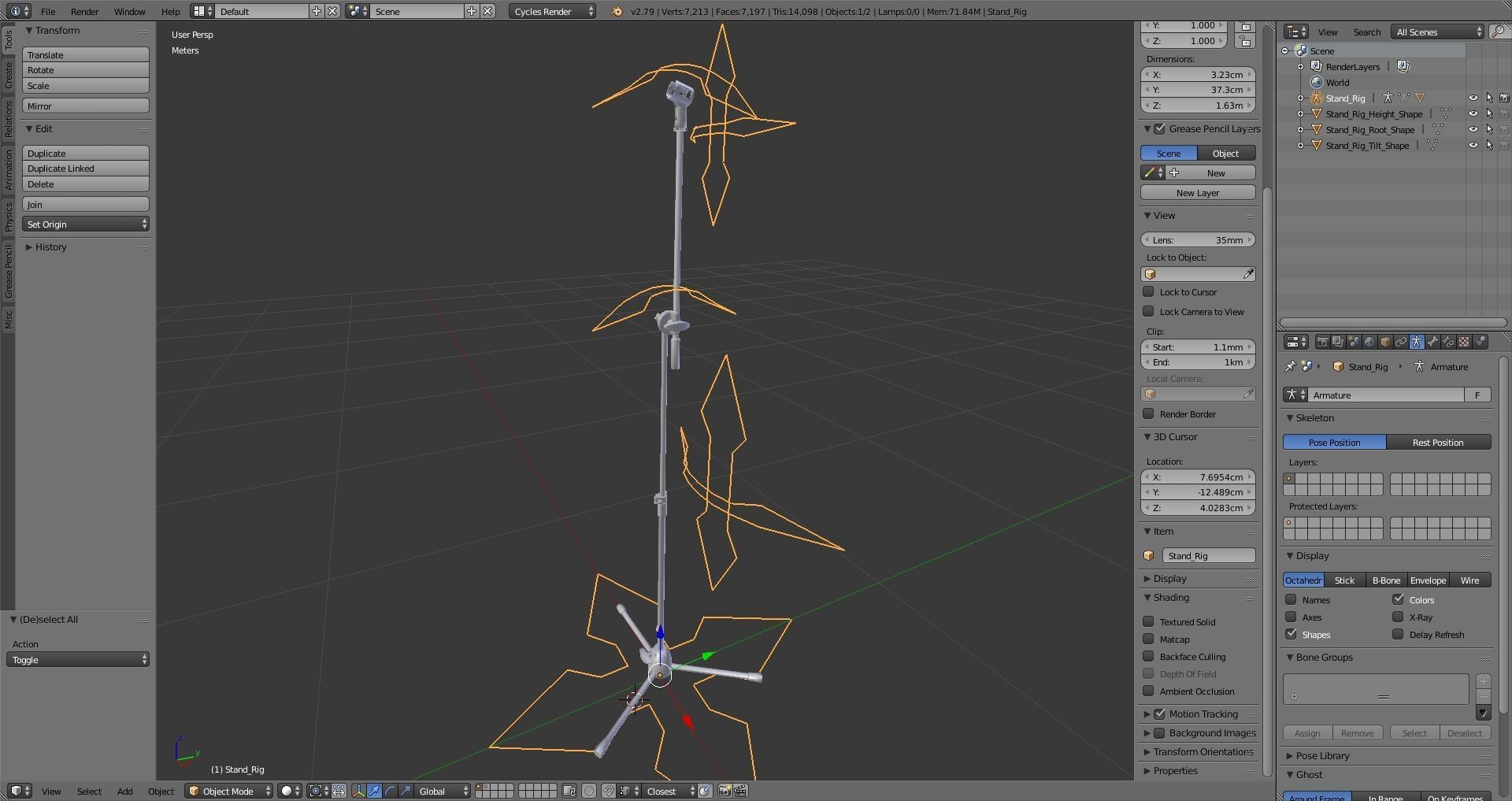 Microphone Stand Low-poly 3D model_9