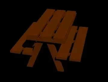 3D Bench wooden picnic table Free low-poly 3D model