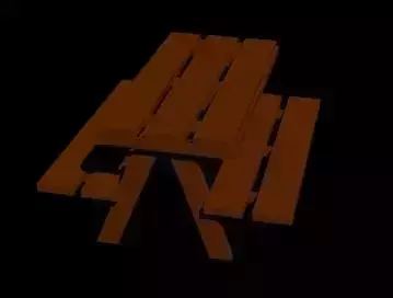 3D Bench wooden picnic table