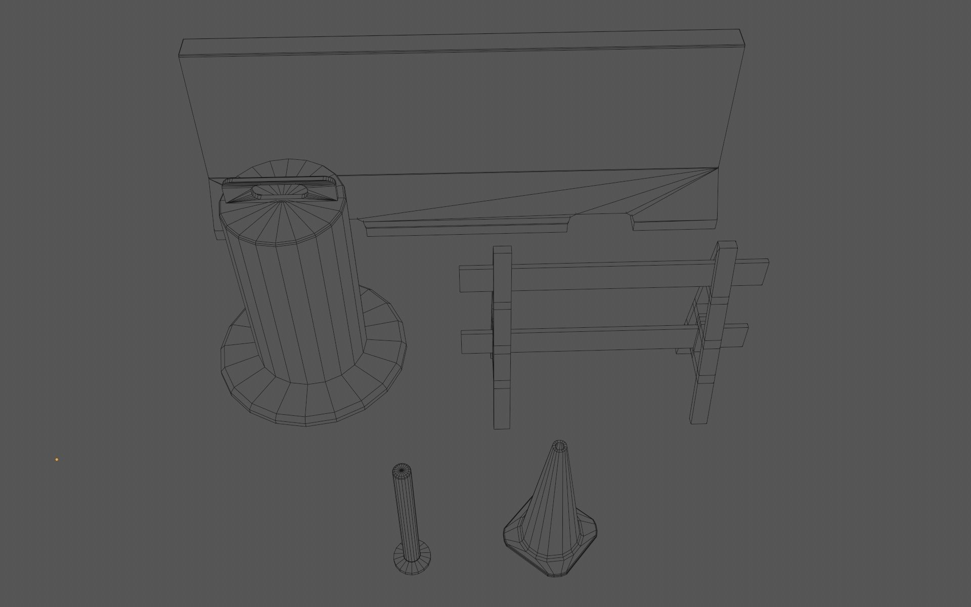 Road Objects  Low-poly 3D model_11