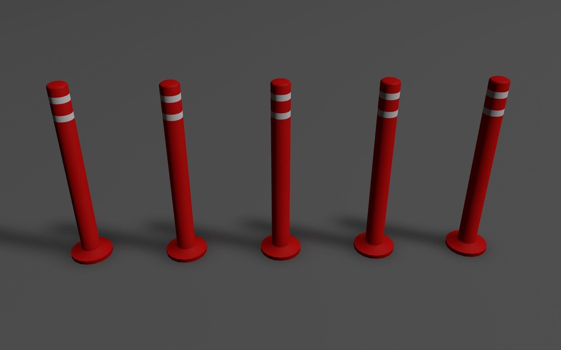 Road Objects  Low-poly 3D model_7