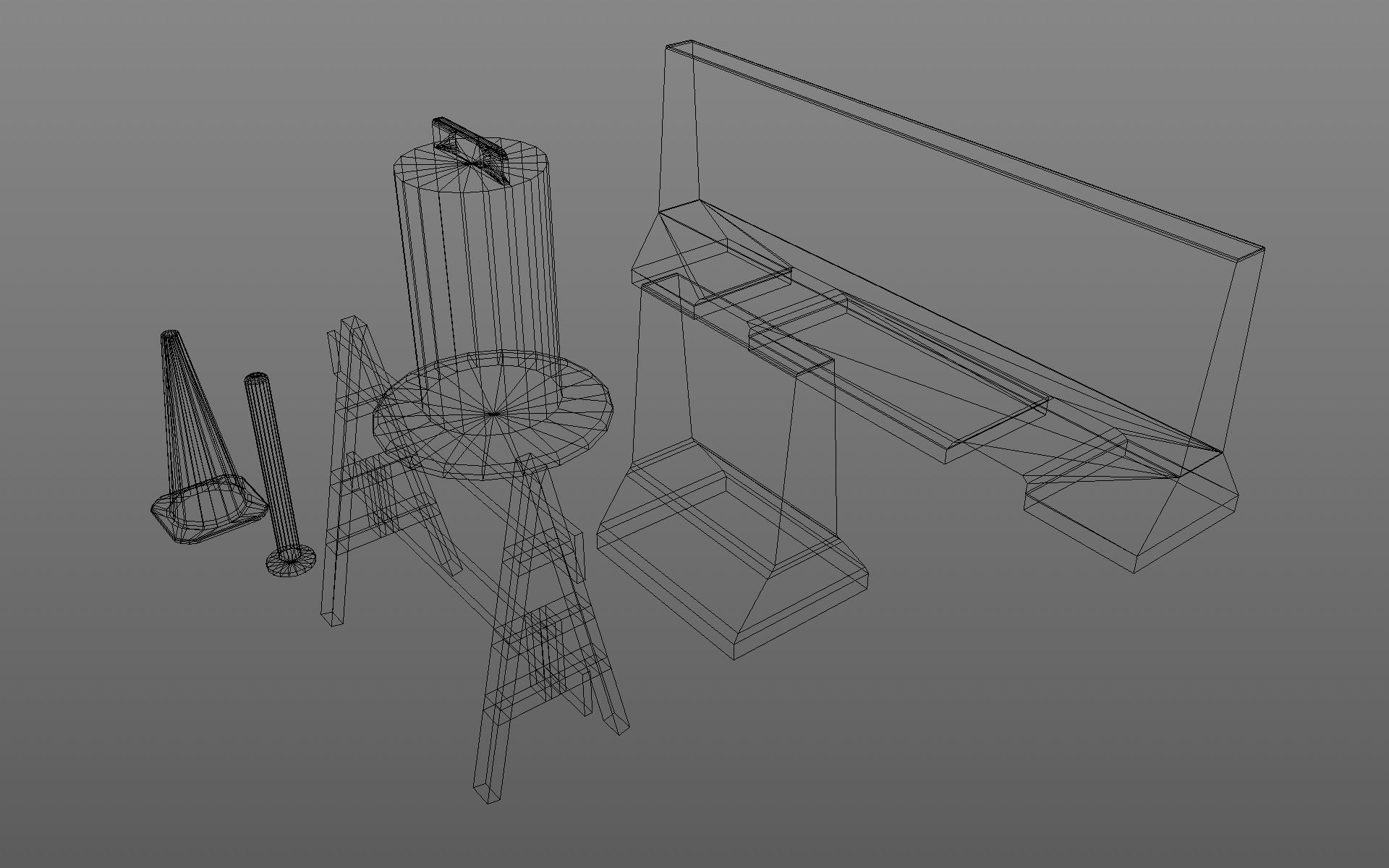 Road Objects  Low-poly 3D model_10