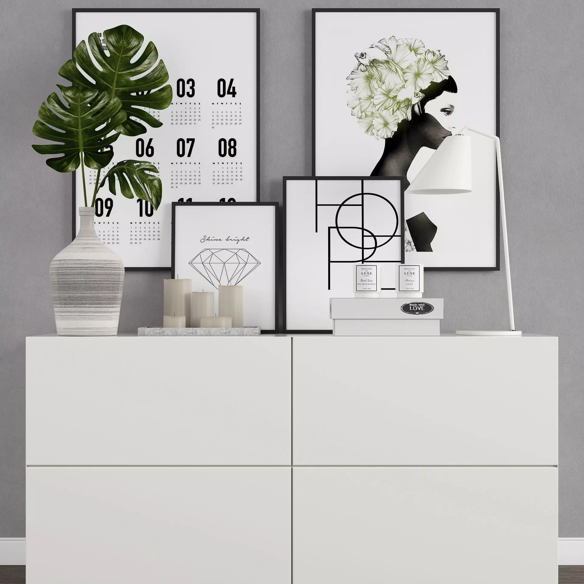 Decoration set 13 3D model_0