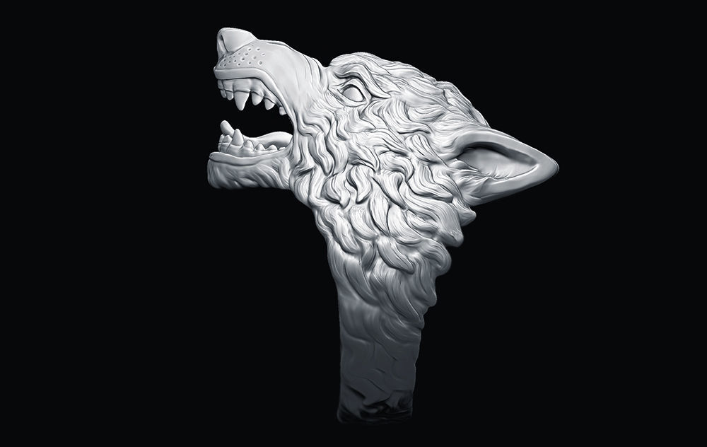 Demonic Wolf ring 3D print model_4