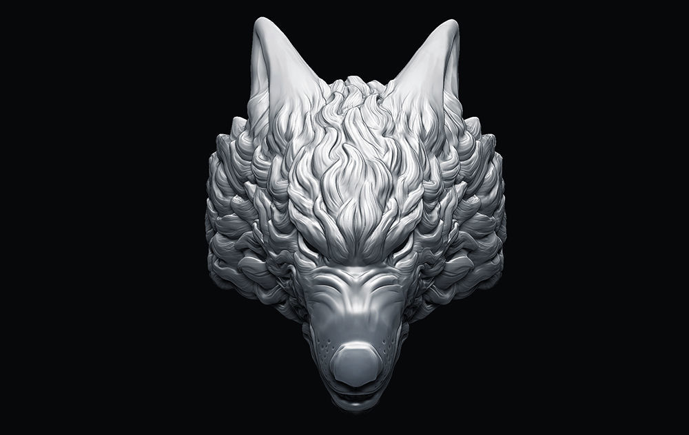 Demonic Wolf ring 3D print model_5