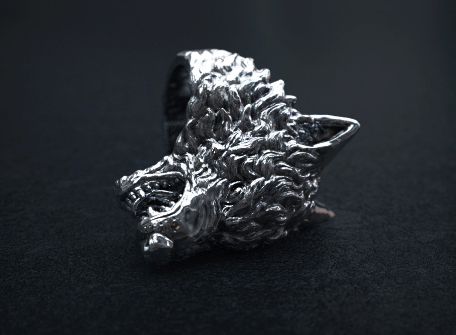 Demonic Wolf ring 3D print model_8