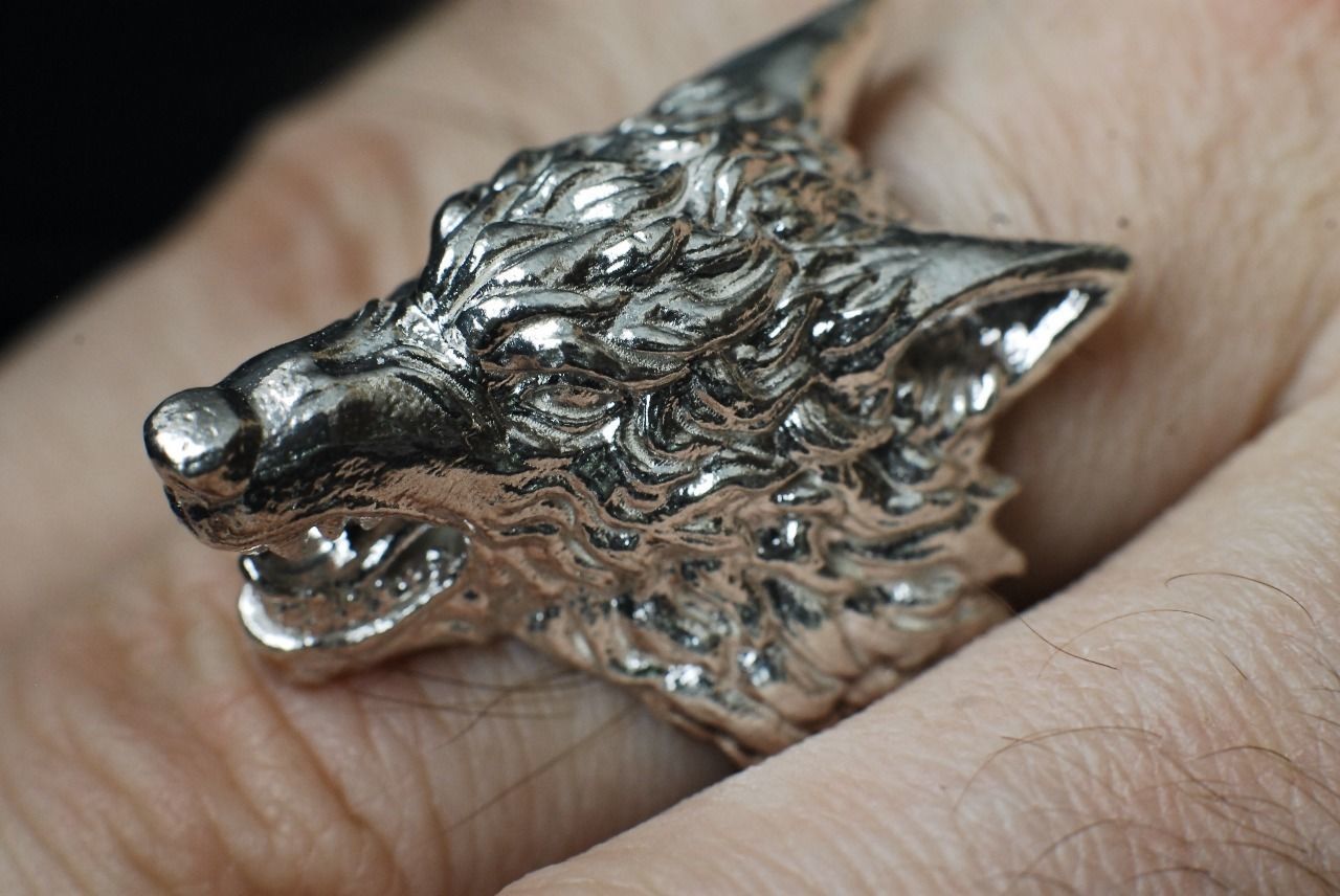 Demonic Wolf ring 3D print model_14