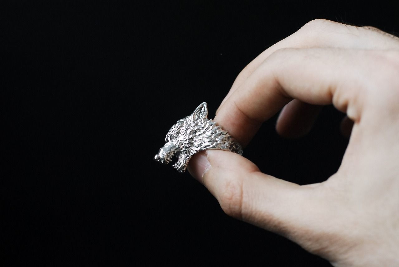 Demonic Wolf ring 3D print model_16