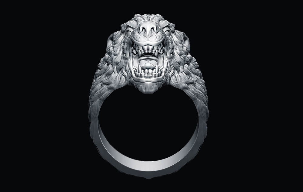 Demonic Wolf ring 3D print model_2