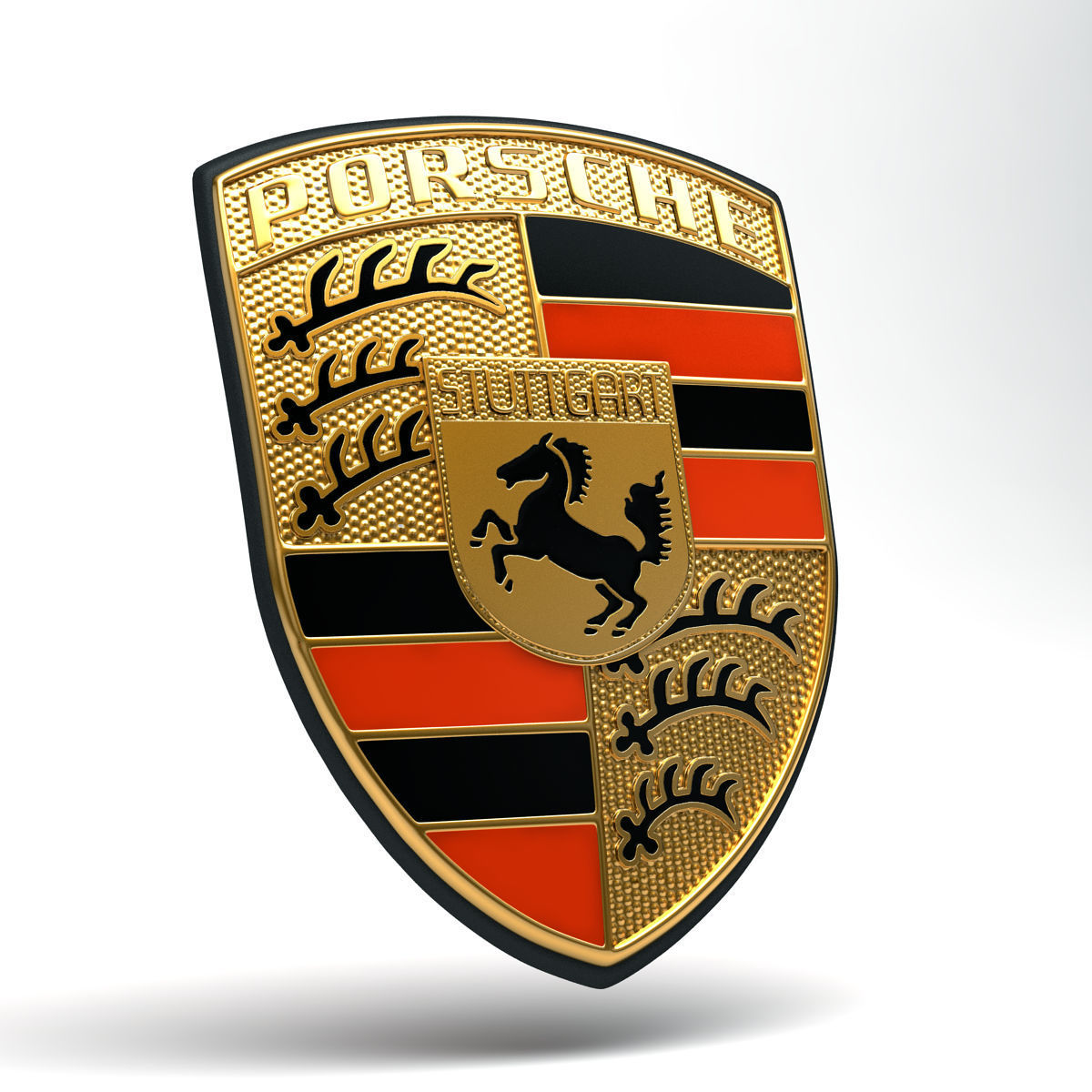 Porsche Logo Badge Emblem Crest History Collection Bundle 3D model_5