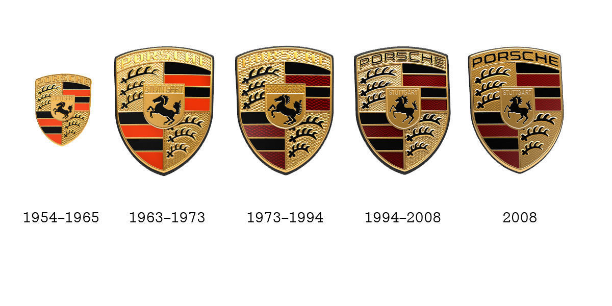 Porsche Logo Badge Emblem Crest History Collection Bundle 3D model_1