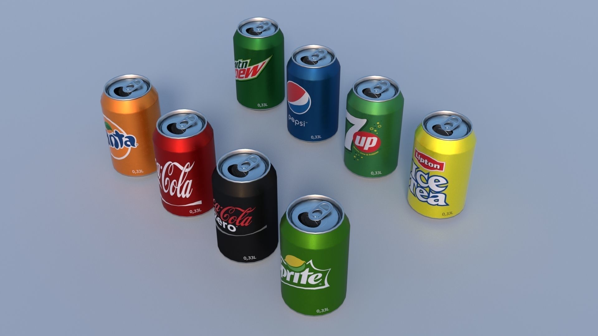 Soda cans PBR 3D model_2