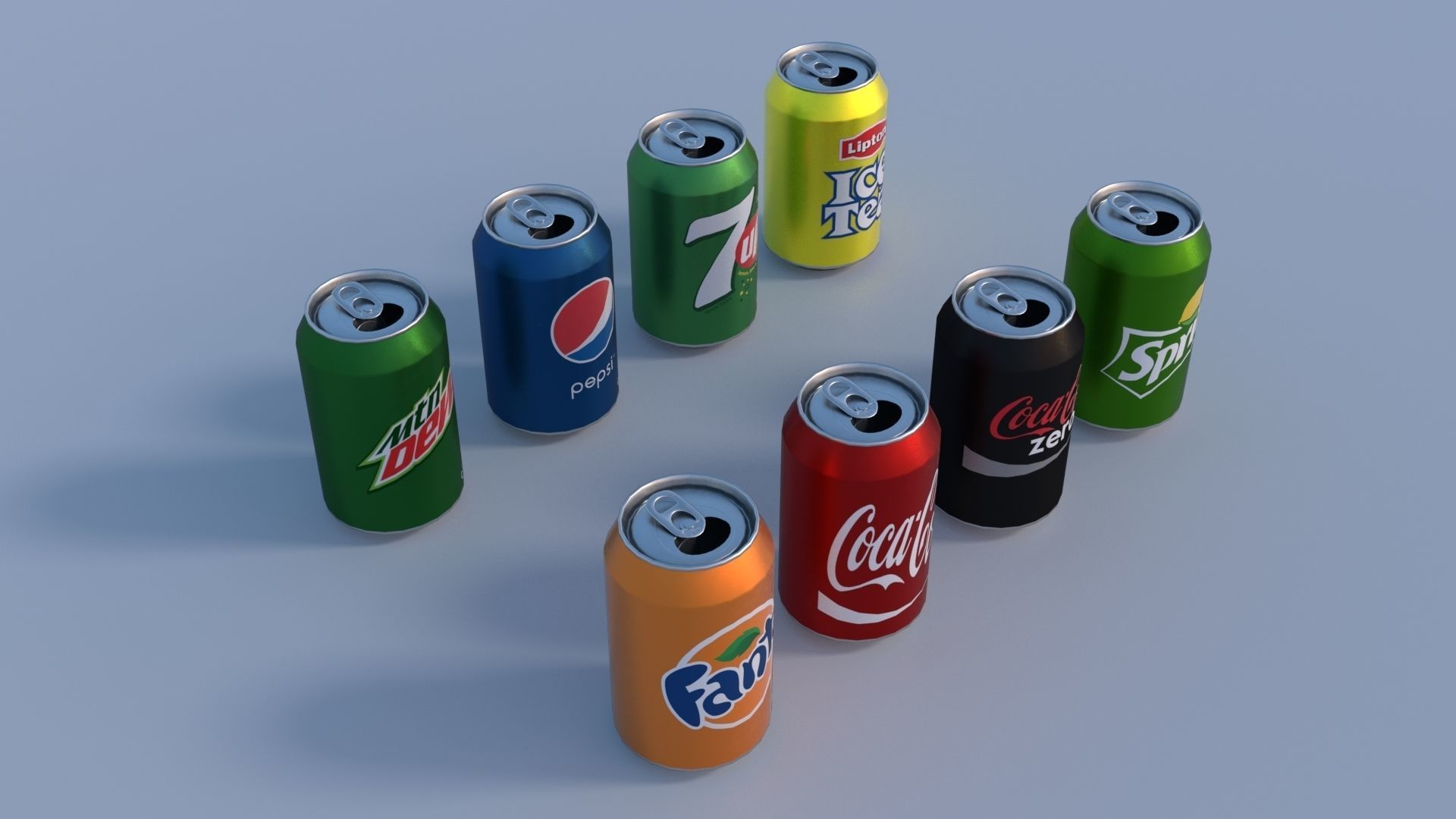 Soda cans PBR 3D model_1