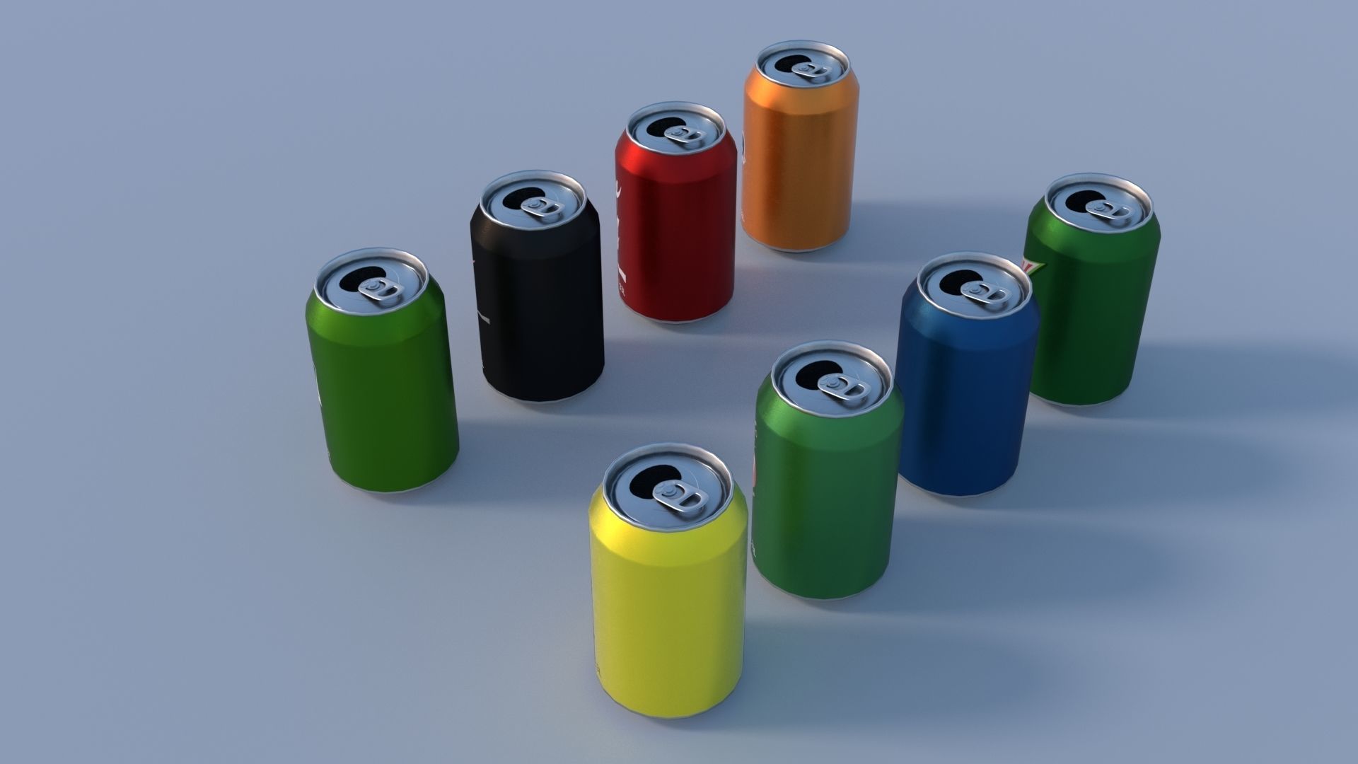 Soda cans PBR 3D model_3