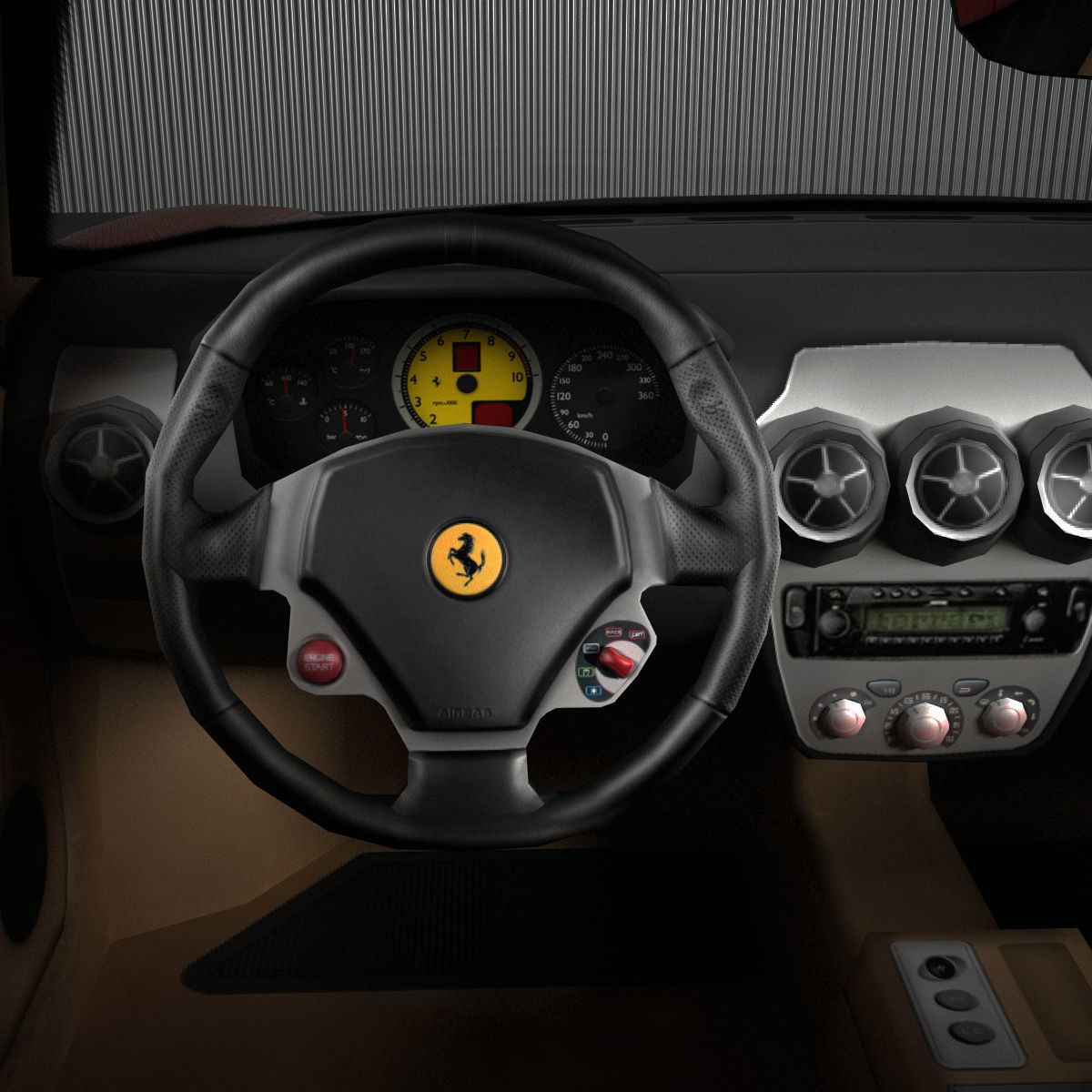 Ferrari F430 Berlinetta Low-poly 3D model_6