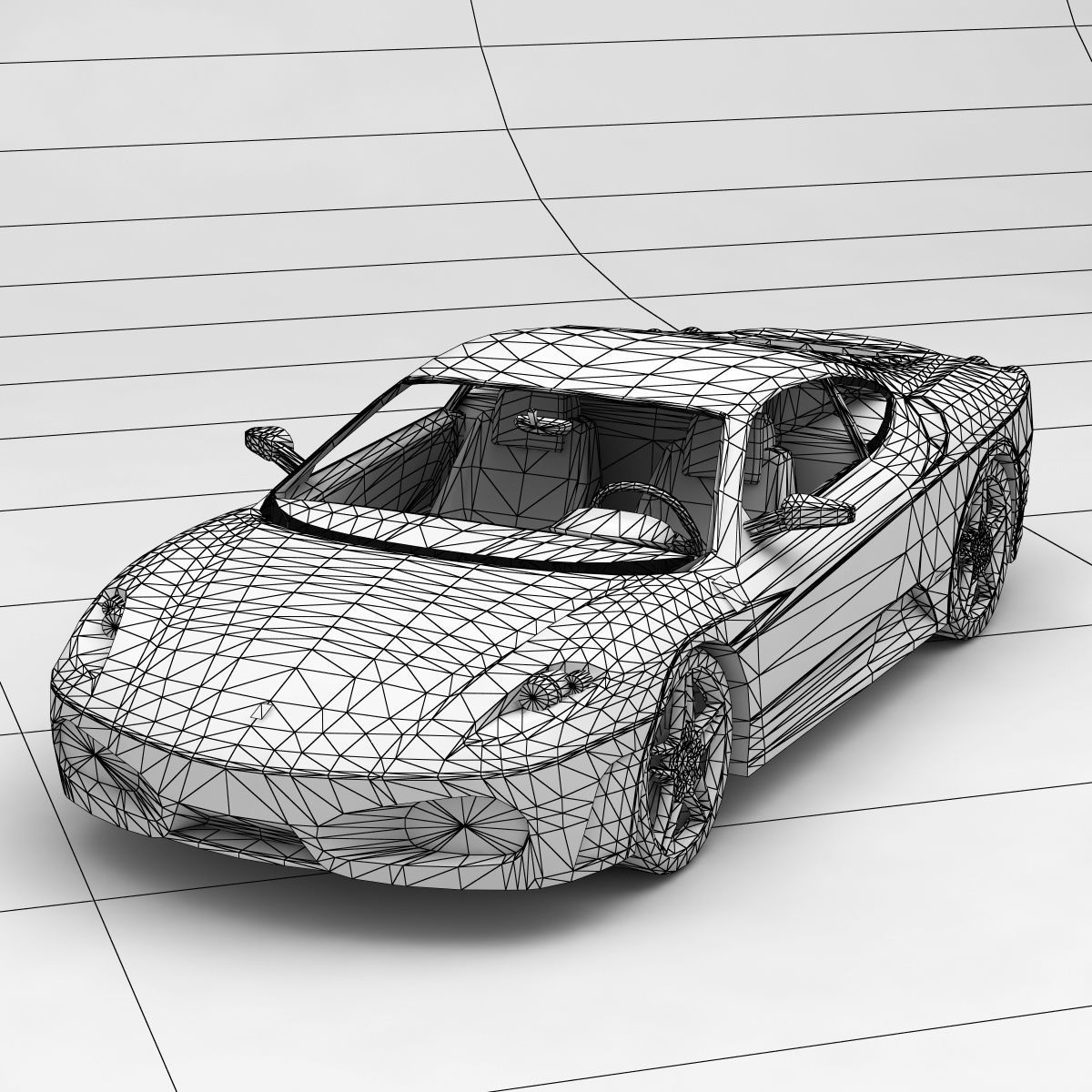 Ferrari F430 Berlinetta Low-poly 3D model_12