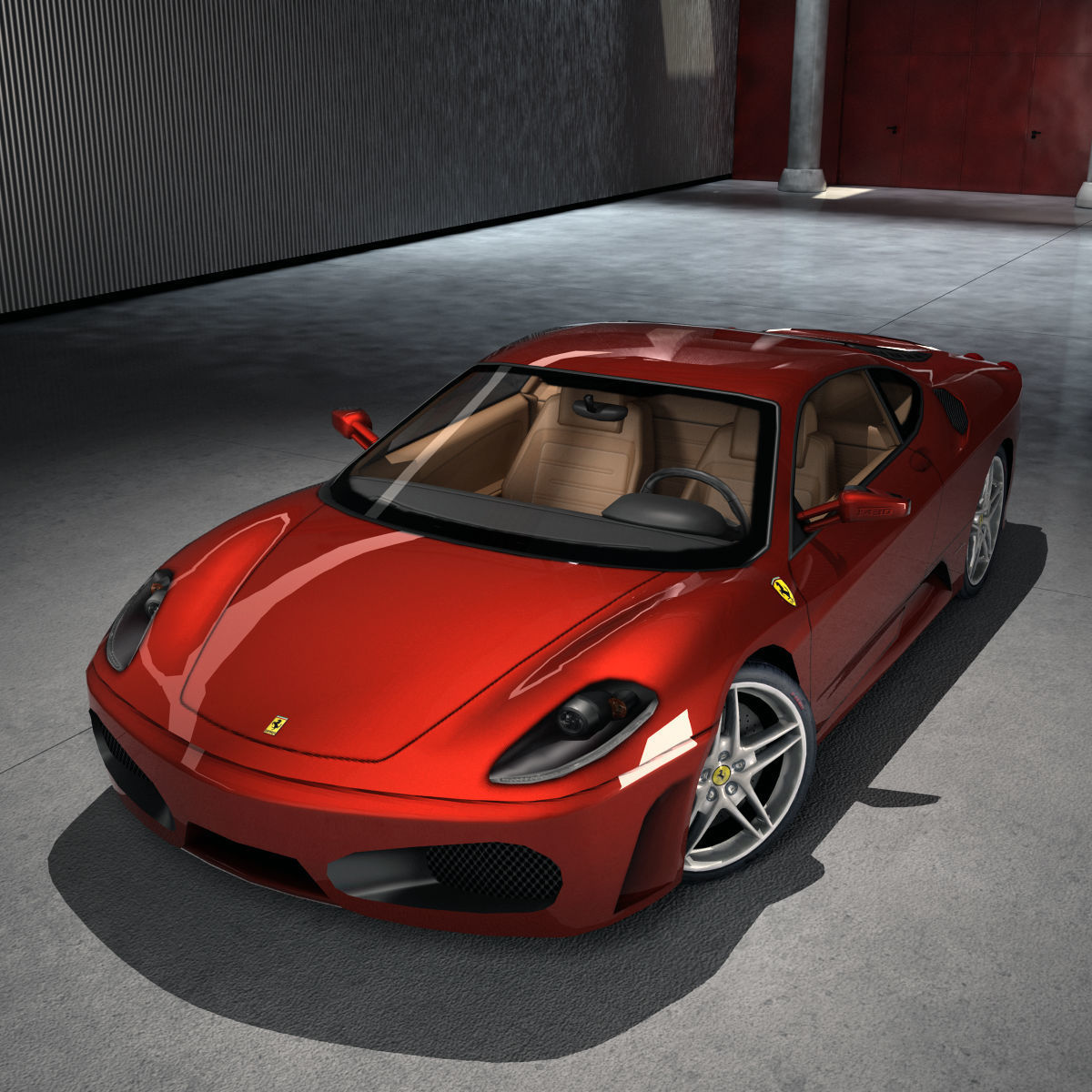 Ferrari F430 Berlinetta Low-poly 3D model_3
