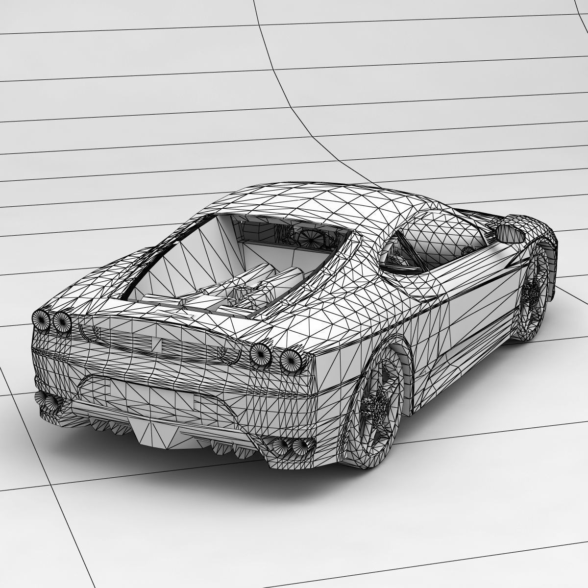 Ferrari F430 Berlinetta Low-poly 3D model_13