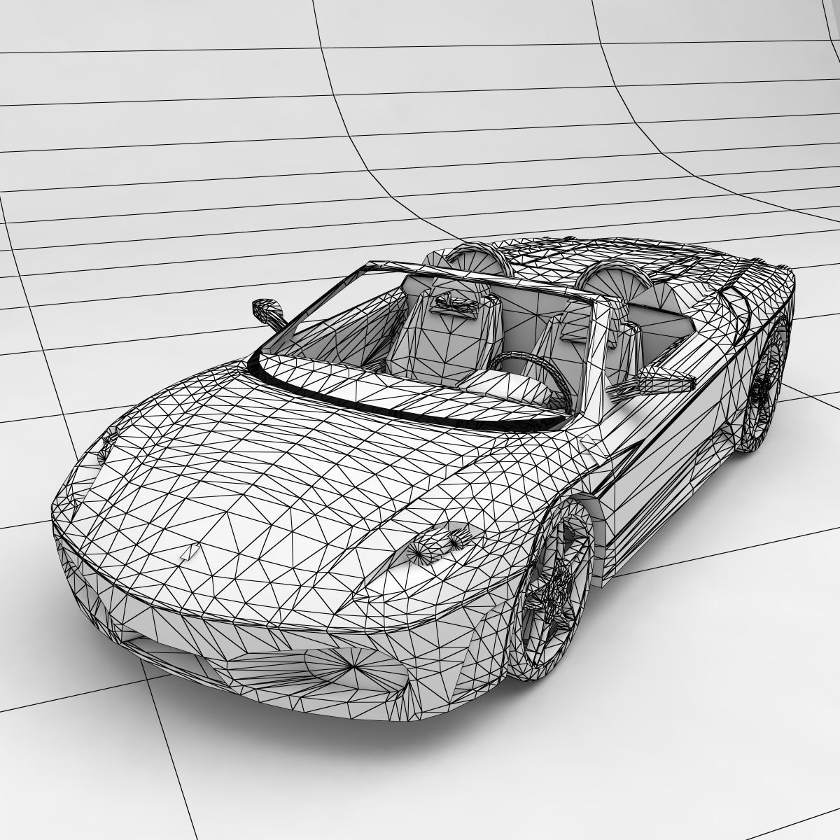 Ferrari F430 Spyder Low-poly 3D model_7