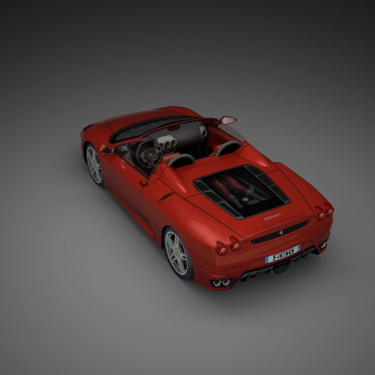 Ferrari F430 Spyder Low-poly 3D model_10