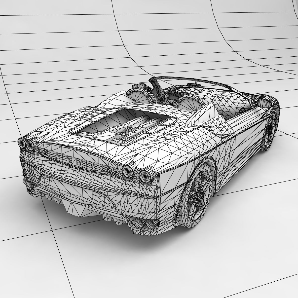 Ferrari F430 Spyder Low-poly 3D model_8