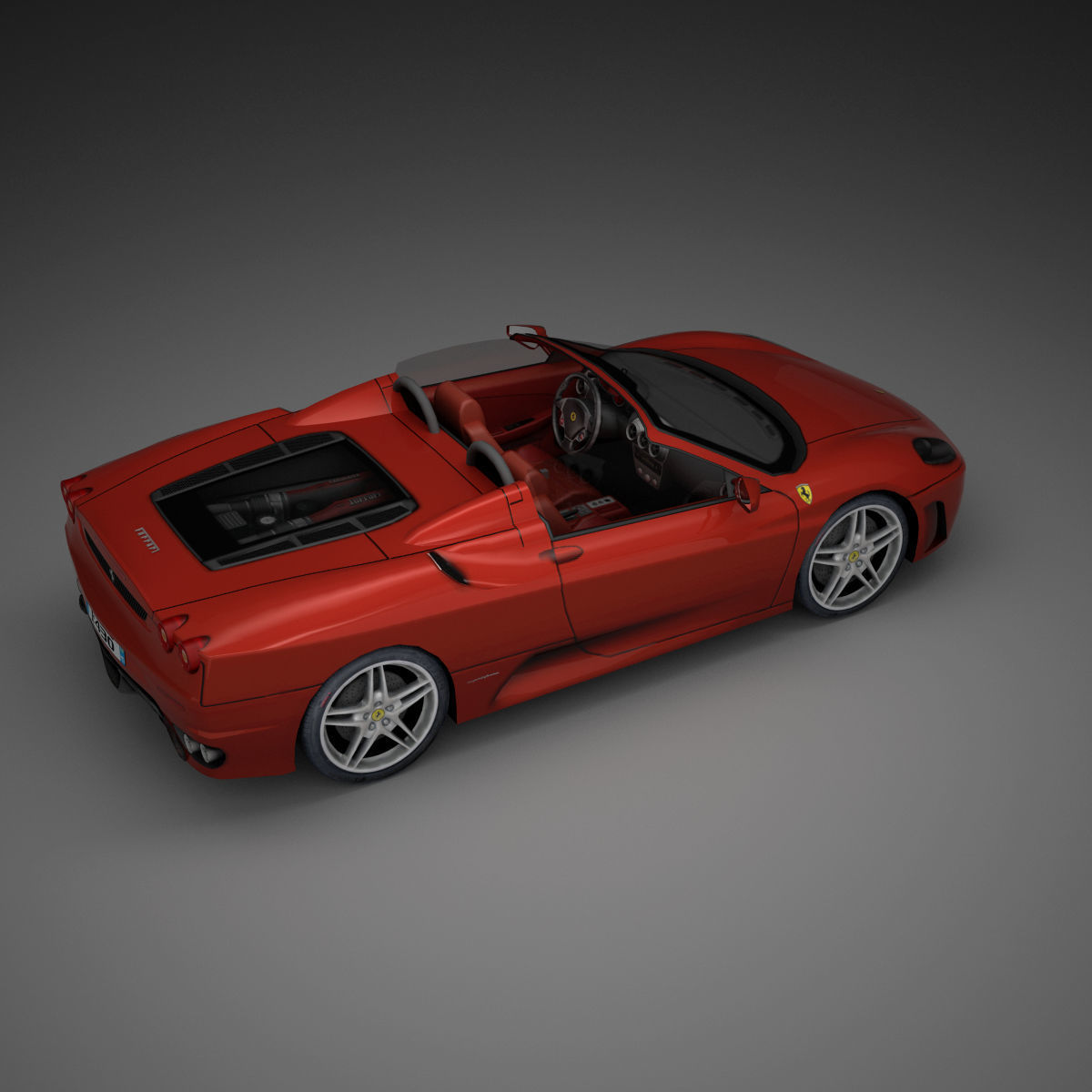 Ferrari F430 Spyder Low-poly 3D model_11