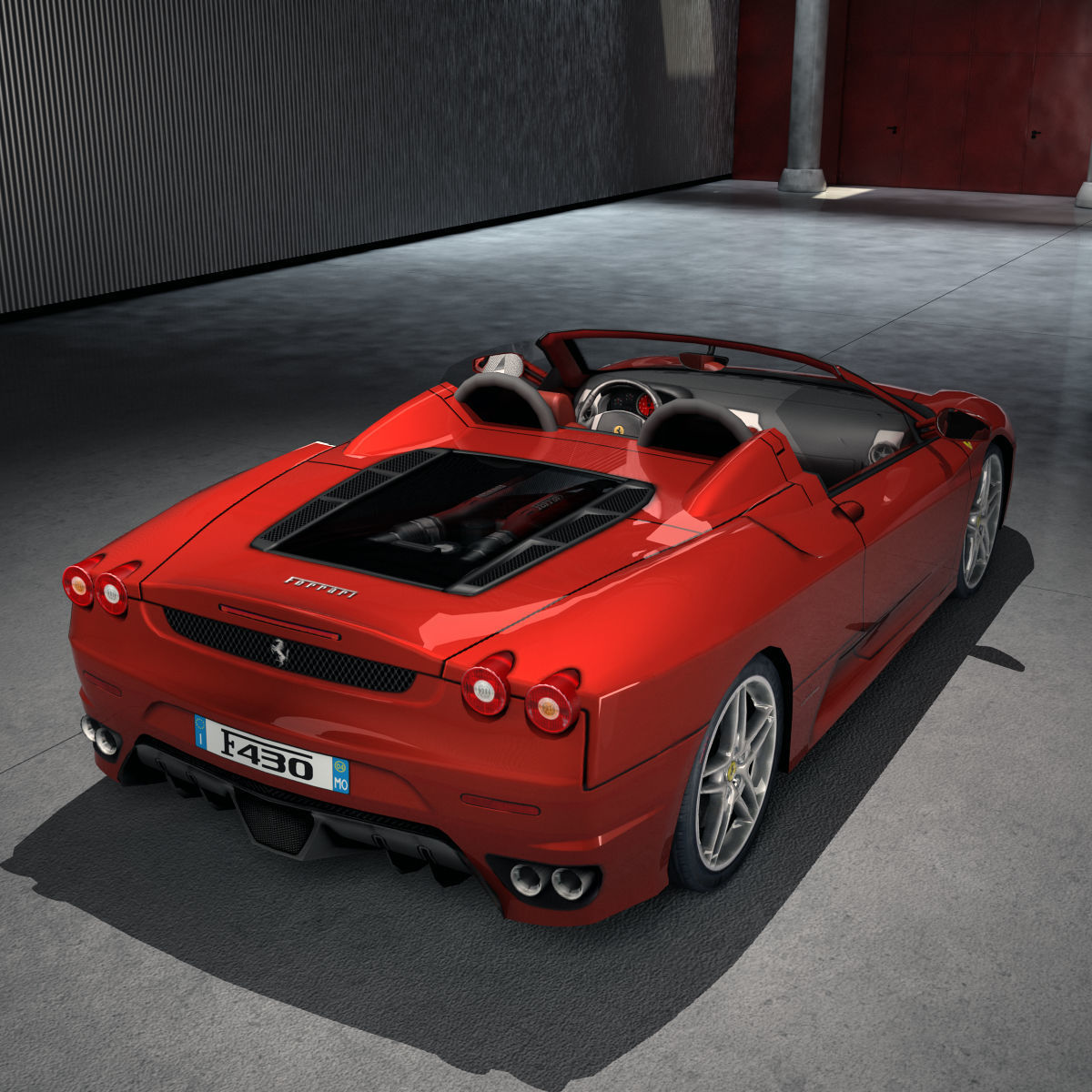 Ferrari F430 Spyder Low-poly 3D model_4
