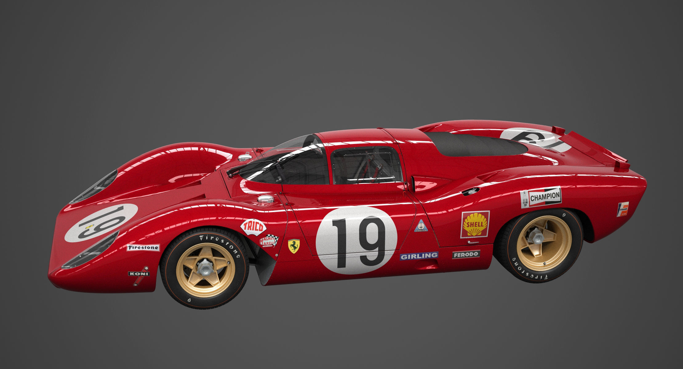 Ferrari 312 P Berlinetta 0868 - Classic 3D model_13