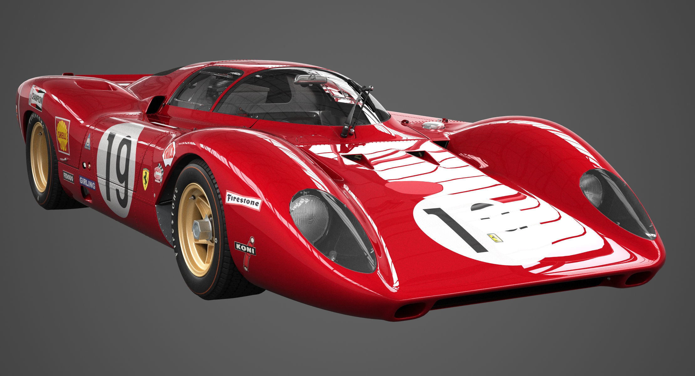 Ferrari 312 P Berlinetta 0868 - Classic 3D model_4