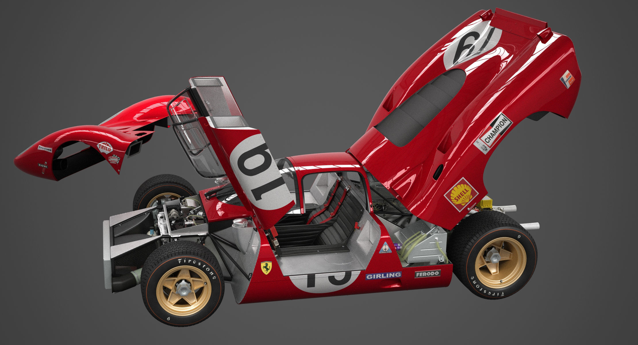 Ferrari 312 P Berlinetta 0868 - Classic 3D model_15