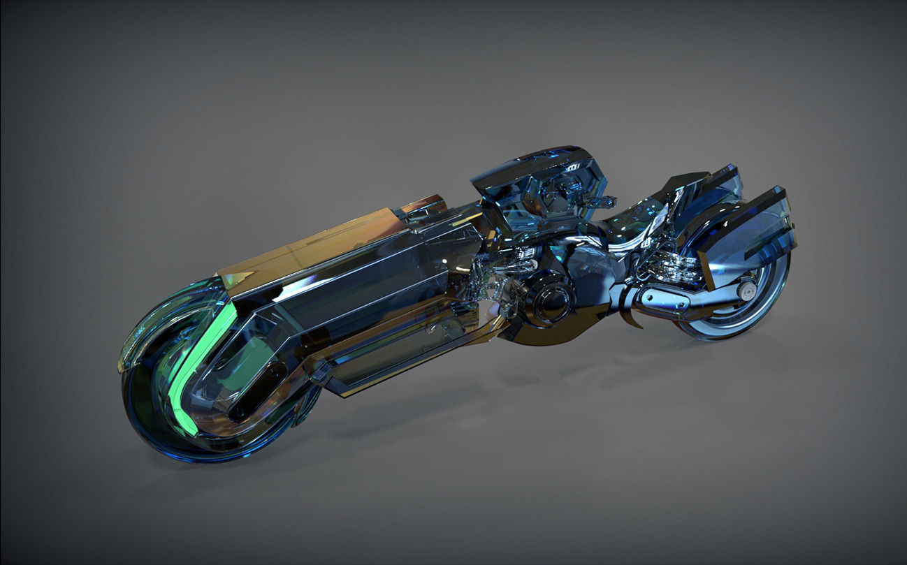 Dynasty futuristic motorcycle 3D model_2