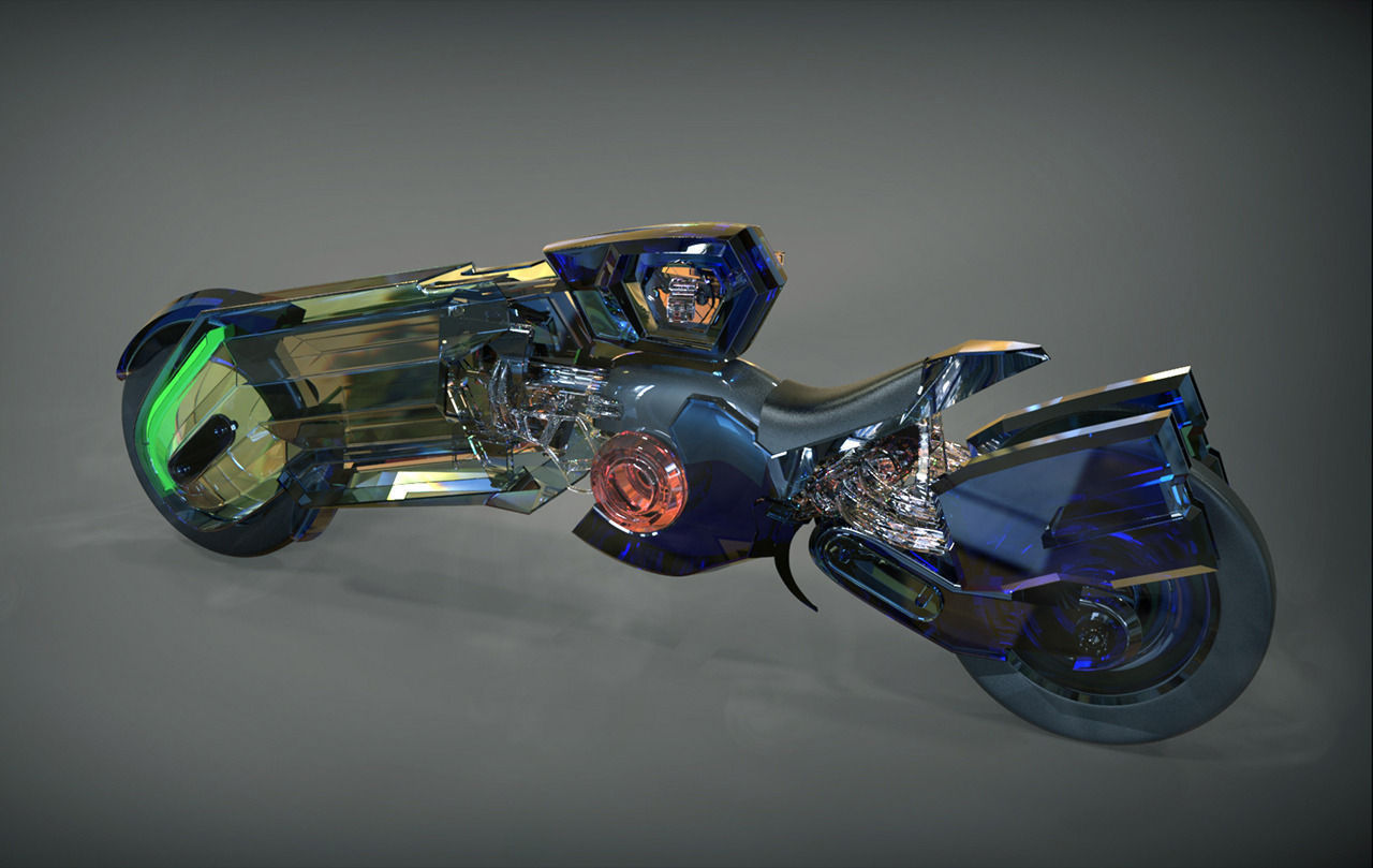 Dynasty futuristic motorcycle 3D model_1