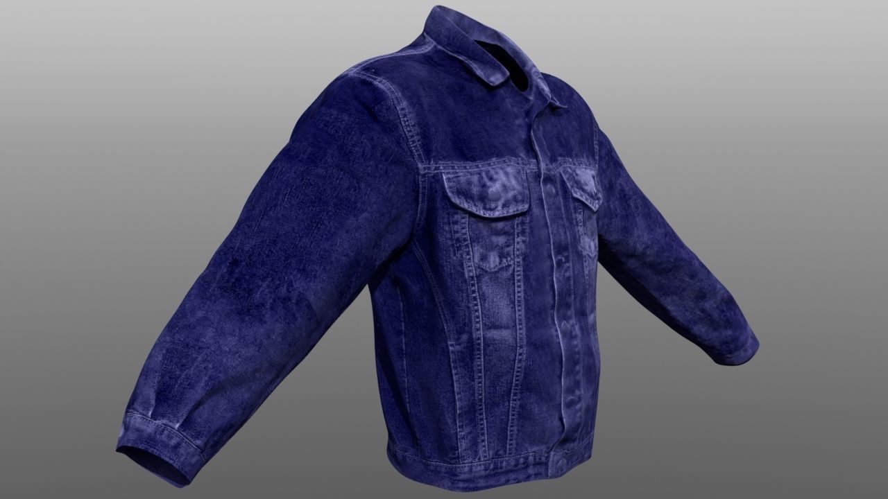 Jacket Jeans Closed low poly Low-poly 3D model_7