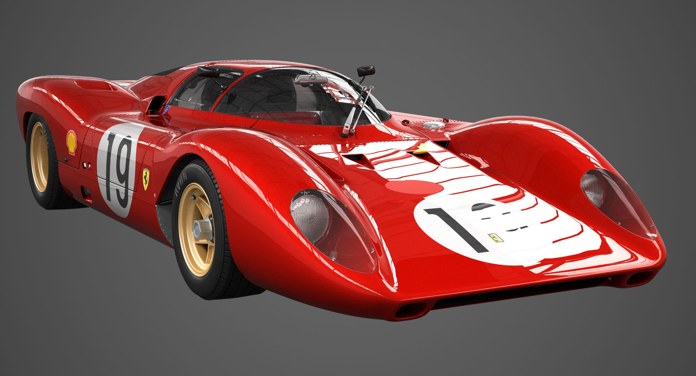 Ferrari 312 P Berlinetta 0868 - Modern 3D model_4