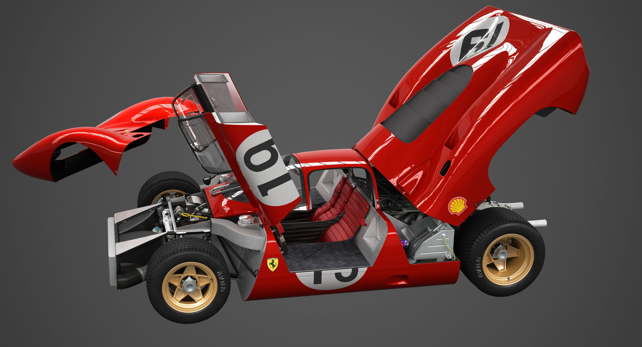 Ferrari 312 P Berlinetta 0868 - Modern 3D model_15