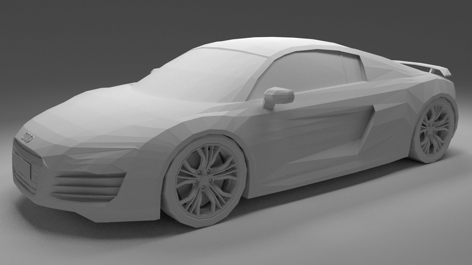 Audi R8 low poly Free 3D model_7