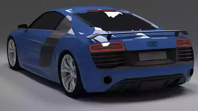 Audi R8 low poly Free 3D model