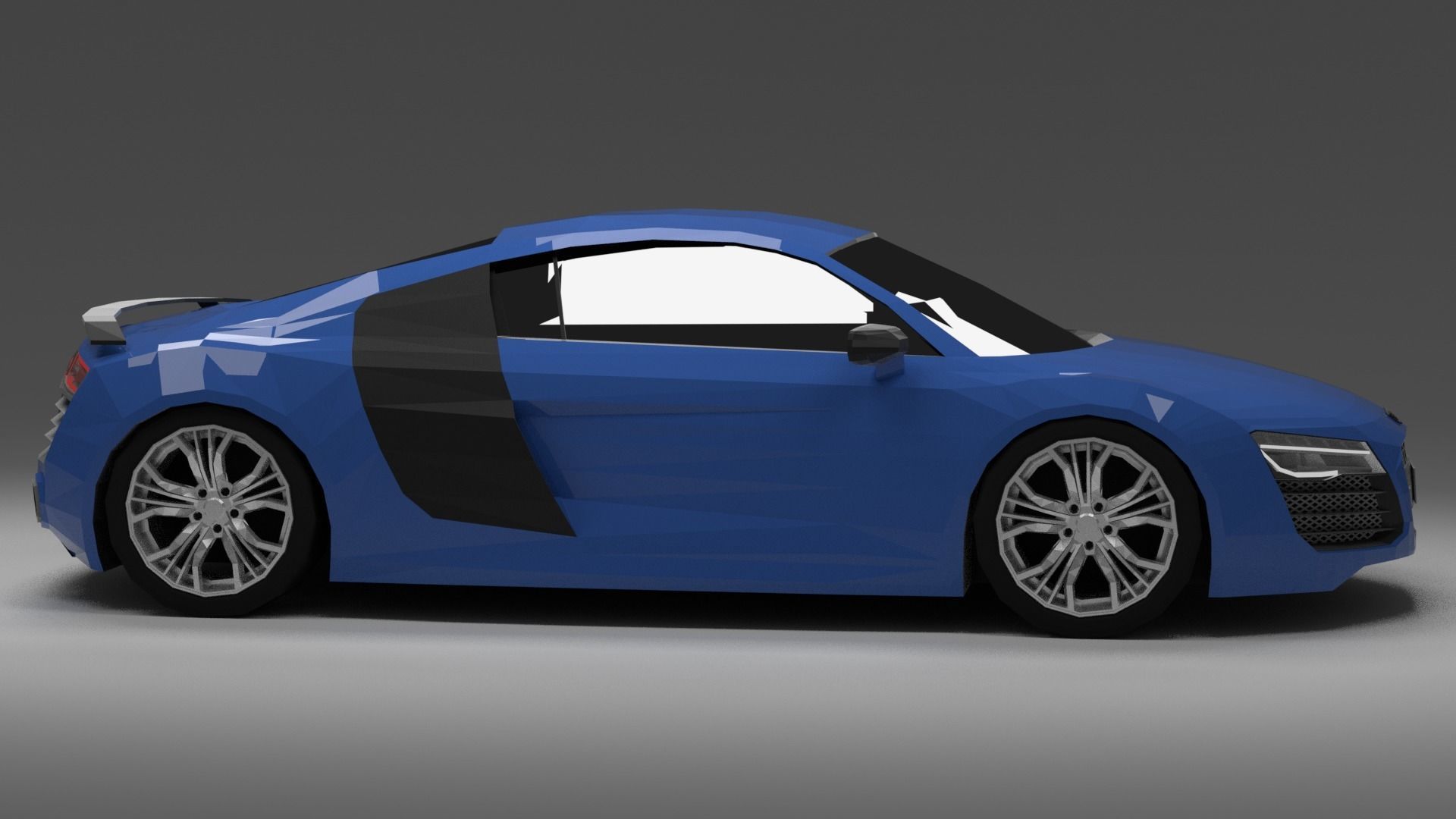 Audi R8 low poly Free 3D model_8