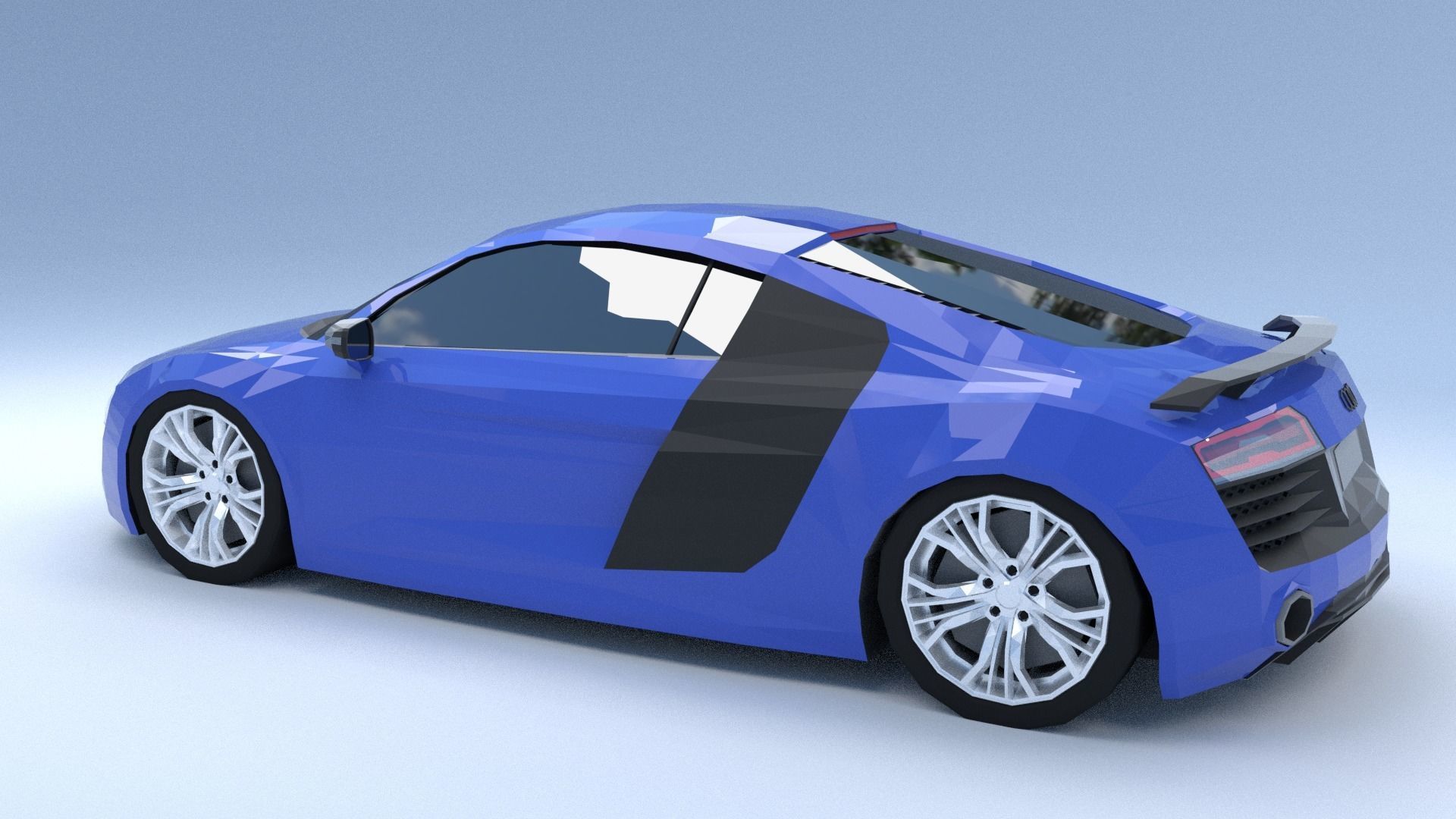 Audi R8 low poly Free 3D model_2