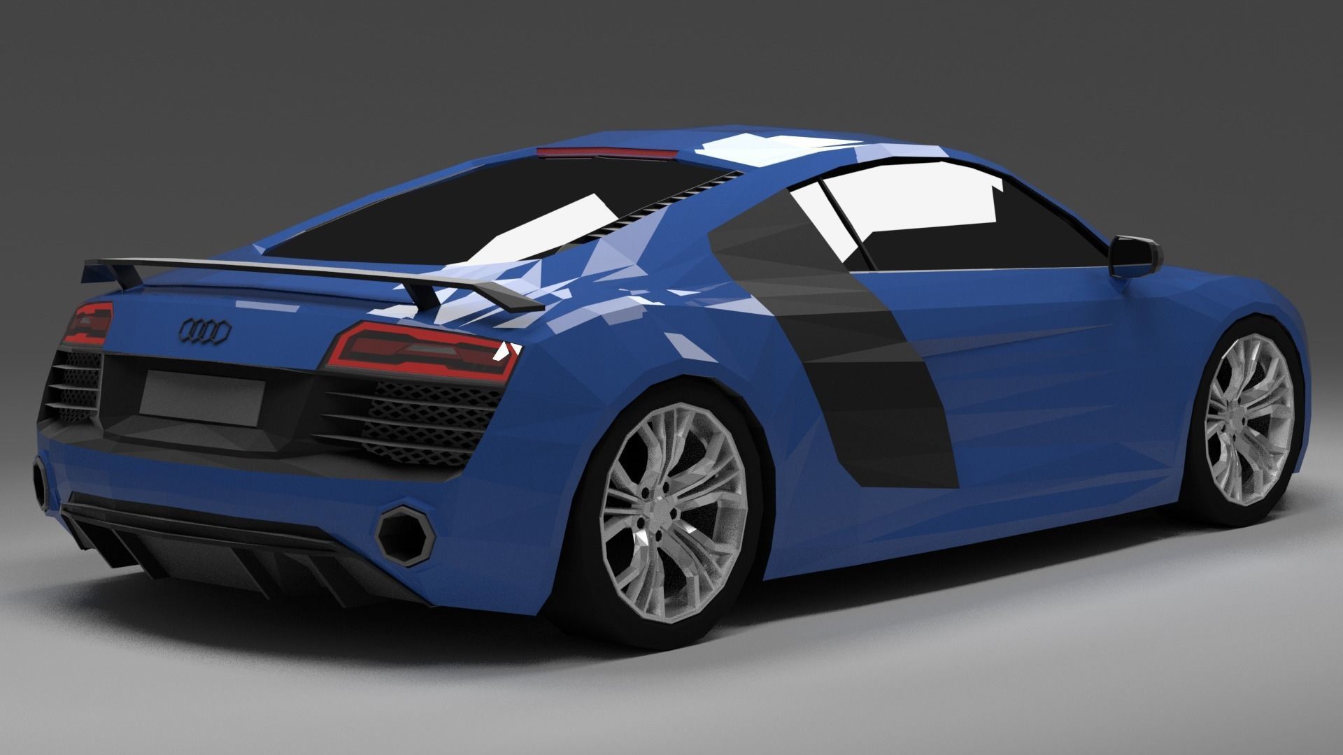 Audi R8 low poly Free 3D model_10