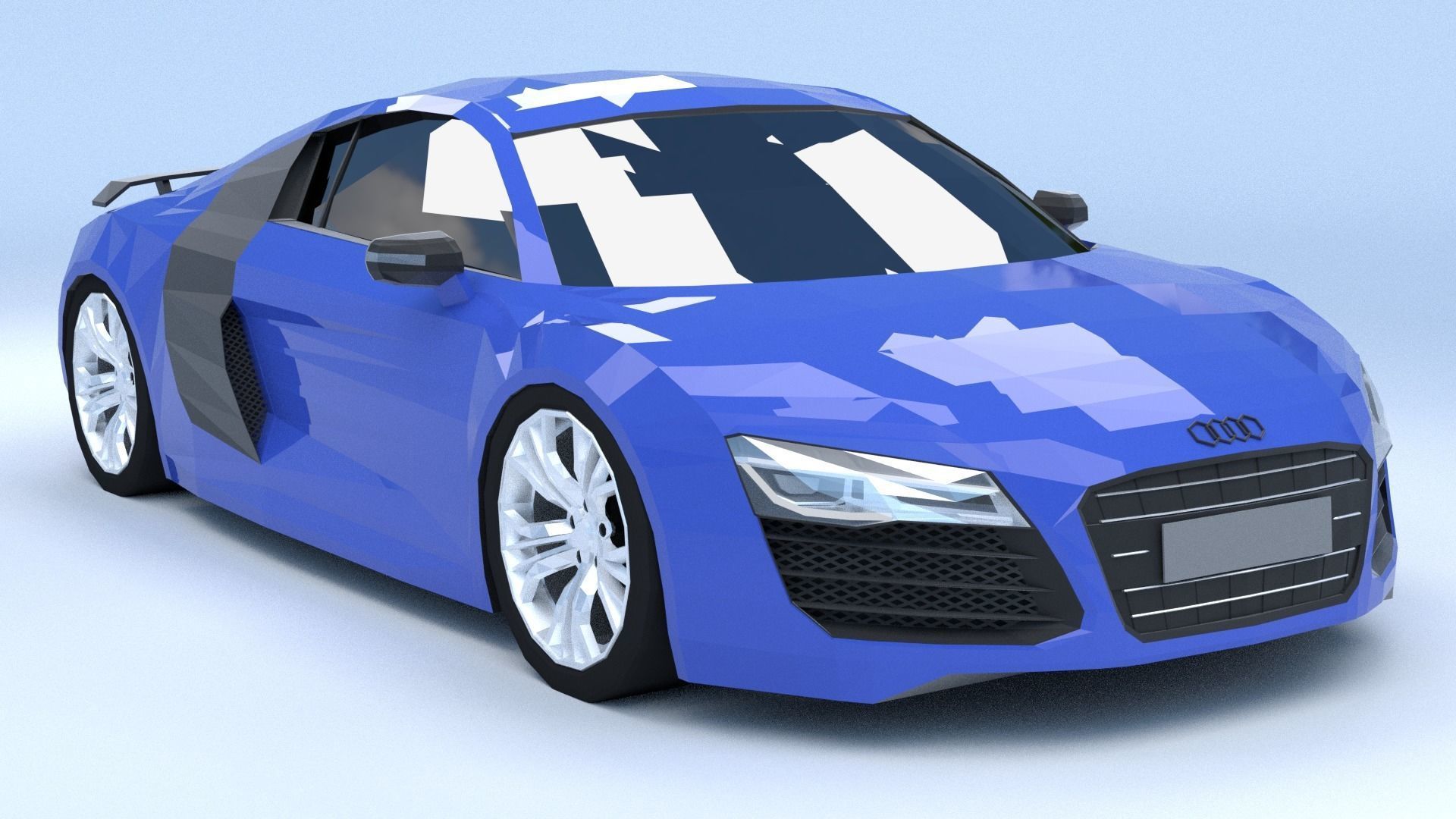 Audi R8 low poly Free 3D model_3