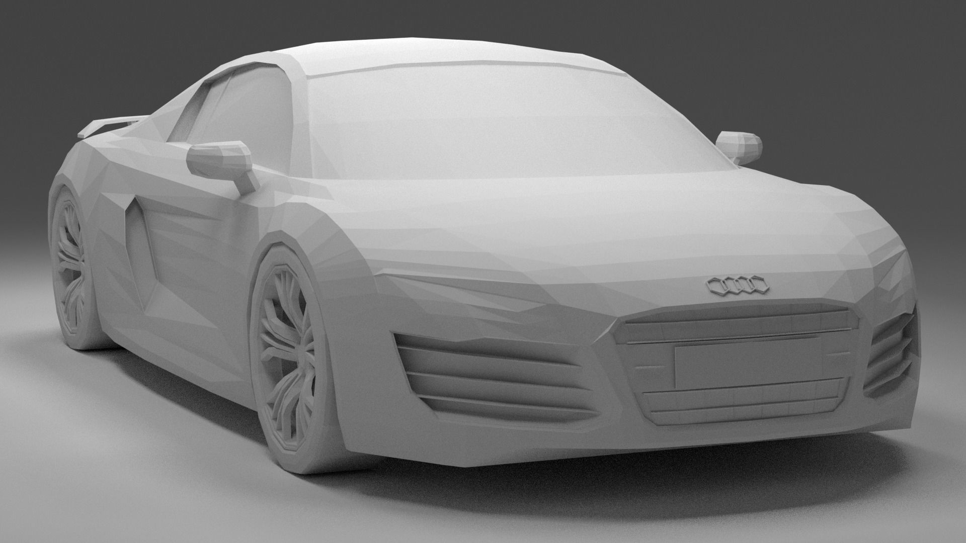 Audi R8 low poly Free 3D model_5