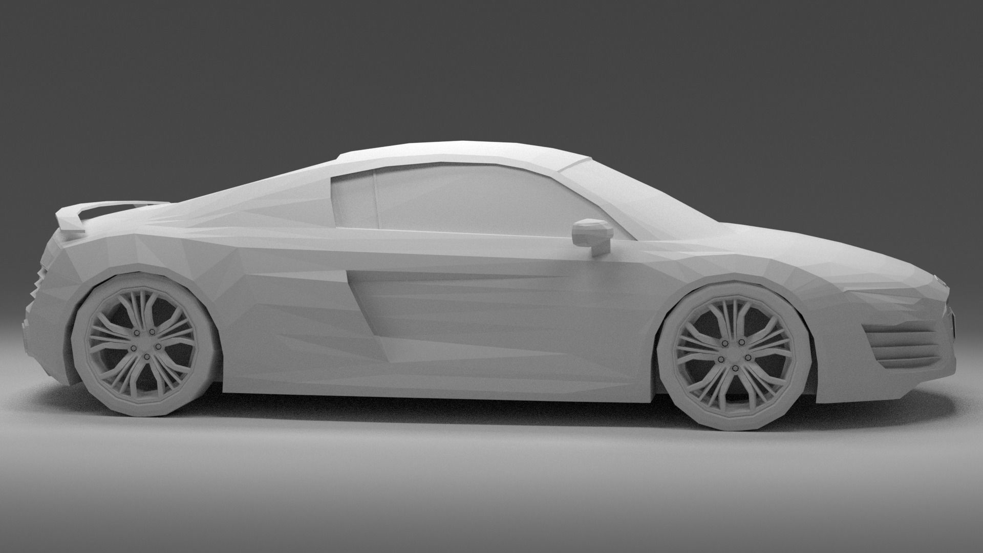 Audi R8 low poly Free 3D model_9