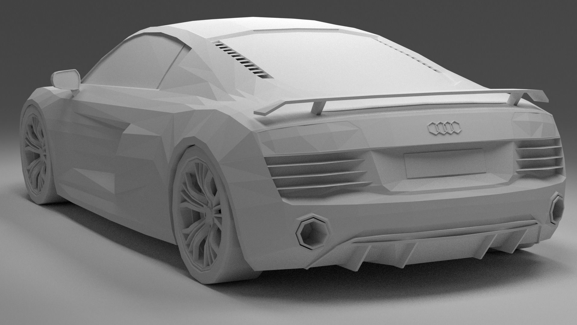 Audi R8 low poly Free 3D model_11